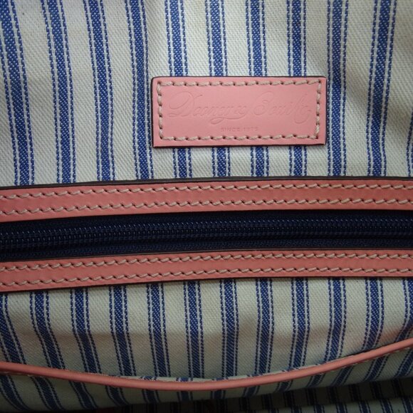 Dooney & Bourke Light Pink Beacon Woven & Smooth Leather Domed Satchel Crossbody - Picture 6 of 9